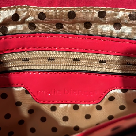 Melie Bianco Hot Pink/Red Clutch Polkadot Interior - Picture 6 of 8